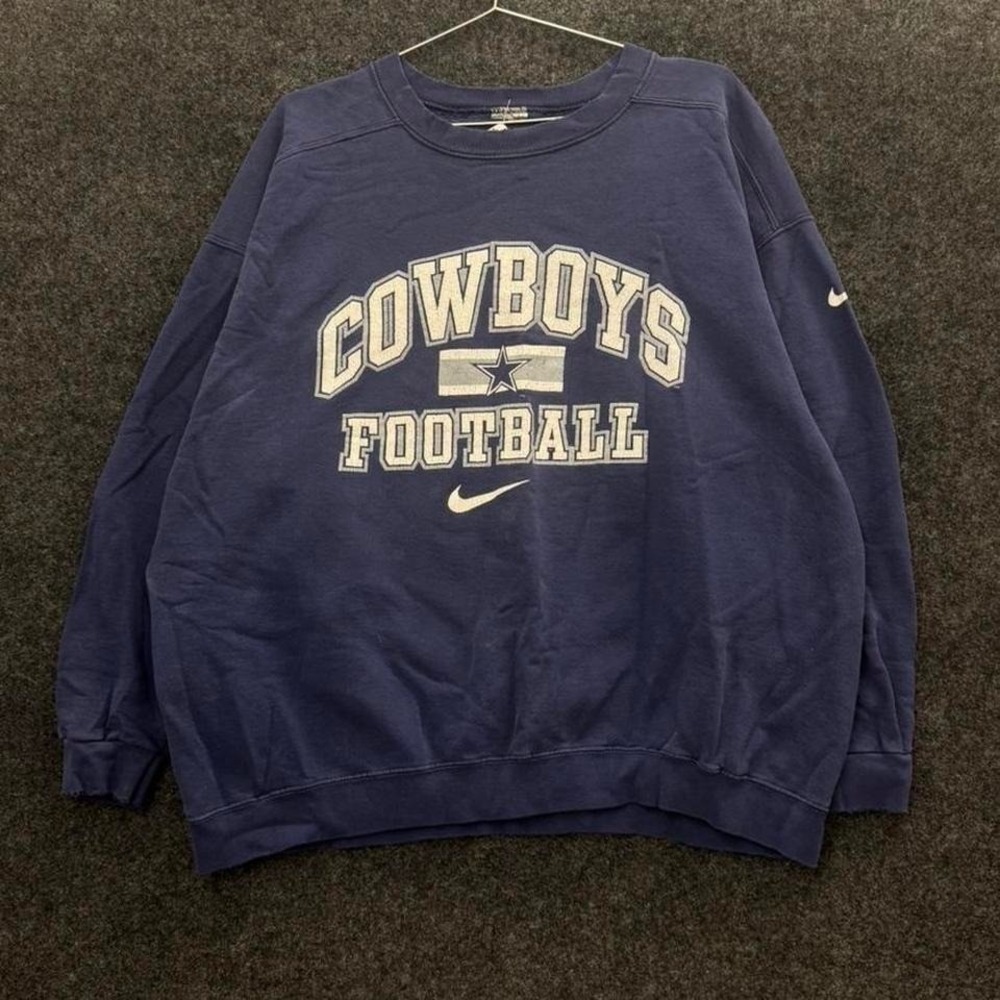 Vintage 90s Nike Dallas Cowboys Center Swoosh Crewneck Men's XL Blue NFL